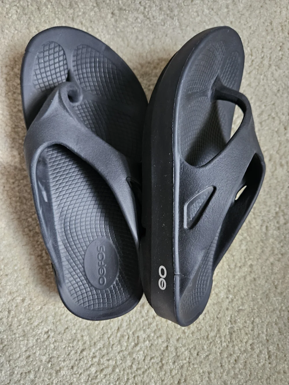 Oofos Flip Flop Sandals Black US 5 EU 36 Comfy Recovery